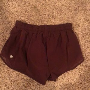 Maroon lululemon shorts